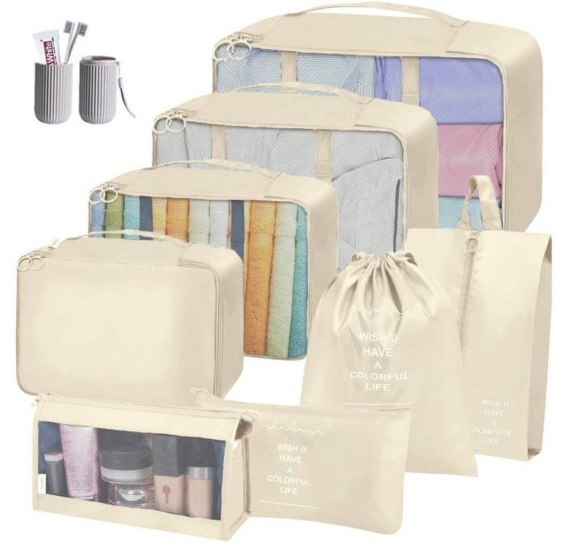 zggzerg Aufbewahrungsbox 9 Teilige Koffer Organizer, Multifunktional Wasserdicht Kleidertaschen von zggzerg