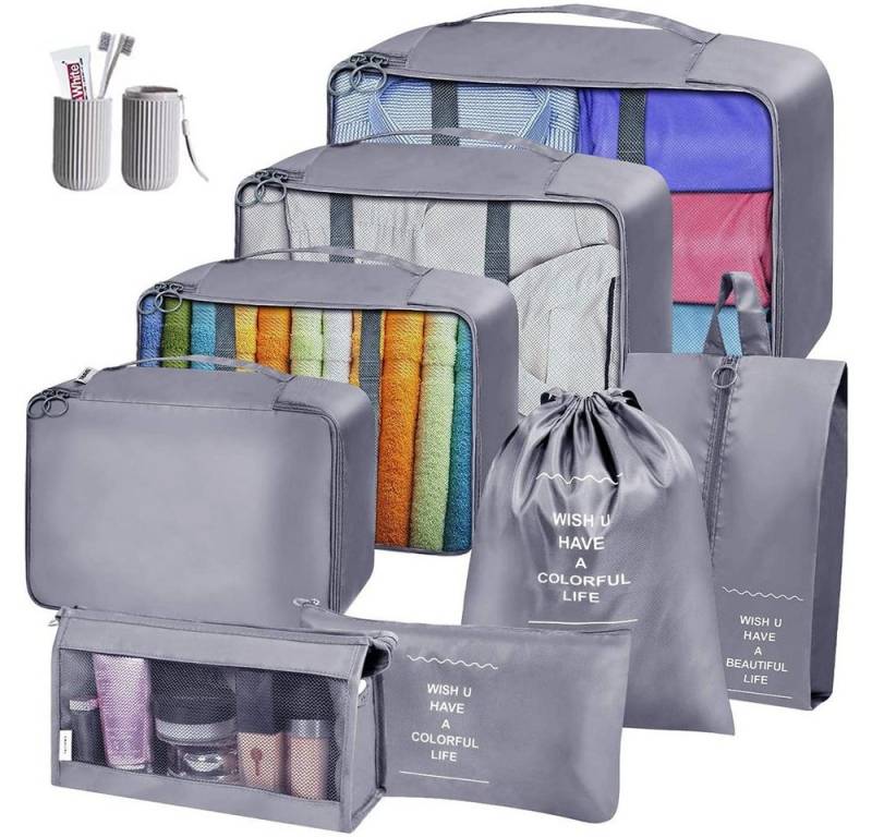 zggzerg Aufbewahrungsbox 9 Teilige Koffer Organizer, Multifunktional Wasserdicht Kleidertaschen von zggzerg