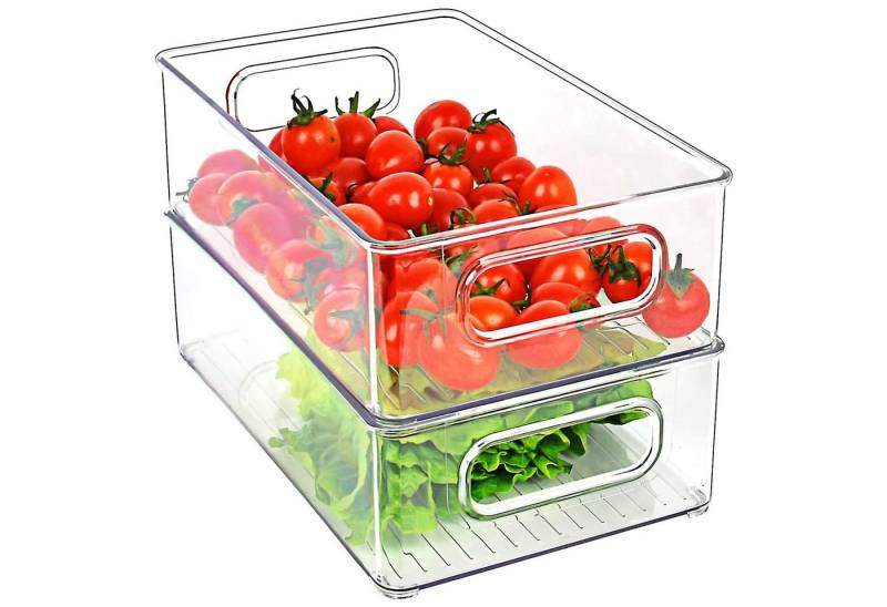 zggzerg Aufbewahrungsbox Kühlschrank Organizer 2er Set, Durchsichtig Stapelbare (2 St) von zggzerg