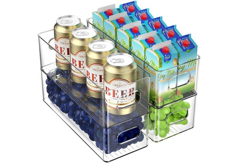 zggzerg Aufbewahrungsbox Kühlschrank Organizer Stapelbar 4er Set,Küchen Aufbewahrungsbox (4 St) von zggzerg