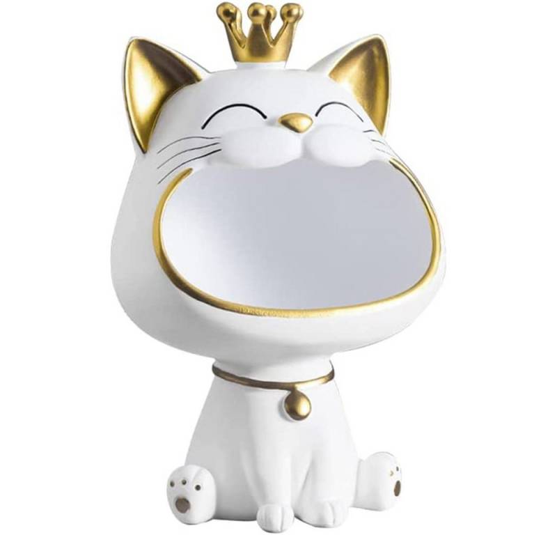 zggzerg Dekoschale Lachende Katze Figuren Statue, Schlüssel Aufbewahrungsbox,Cat Skulptur von zggzerg