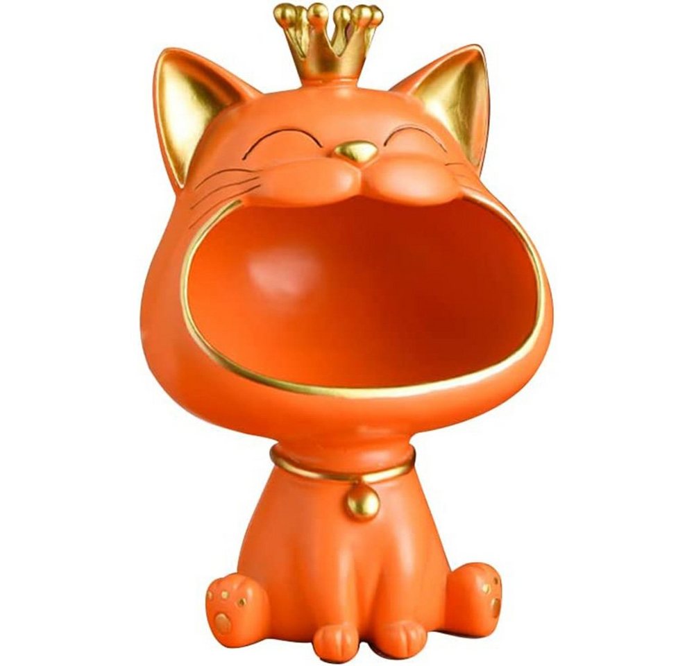 zggzerg Dekoschale Lachende Katze Figuren Statue, Schlüssel Aufbewahrungsbox,Cat Skulptur von zggzerg