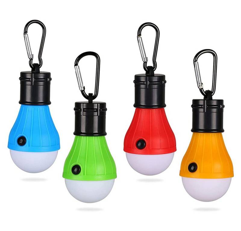 zggzerg LED Arbeitsleuchte Campinglampe, 4 Stück Tragbare LED Campinglaterne mit Karabiner, LED wechselbar, 3-Helligkeit Modus Campinglampe für Camping, Notfall, Stromausfall von zggzerg