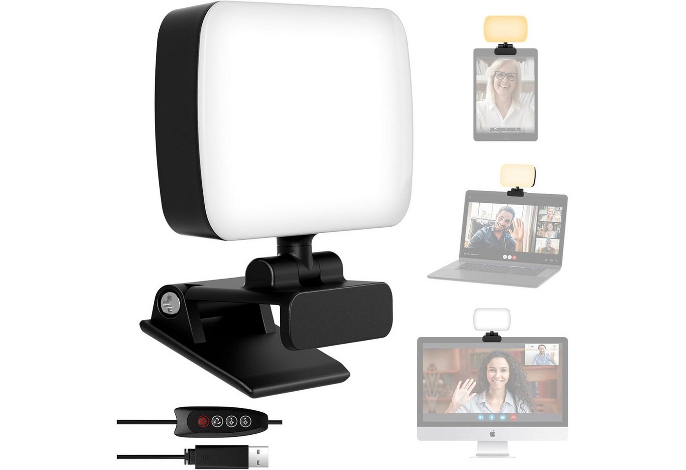 zggzerg LED Arbeitslicht Videokonferenz Licht mit Clip & USB-Kabel, 3 Lichtfarben 360°Drehbar, Streaming Licht, Fotolicht, Webcam-Licht für PC-Monitor/Zoom-Meetings zggzerg LED Arbeitslicht Videokonferenz Licht mit Clip & USB-Kabel, 3 Lichtfarben 360°Drehbar, Streaming Licht, Fotolicht, Webcam-Licht für PC-Monitor/Zoom-Meetings von zggzerg