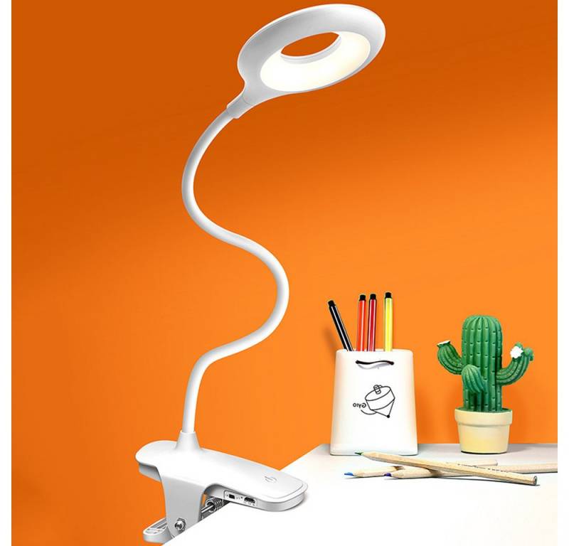 zggzerg LED Leselampe LED Klemmlampe, USB Aufladbar Akku Tischlampe, Touch-Steuerung,3 Modus von zggzerg
