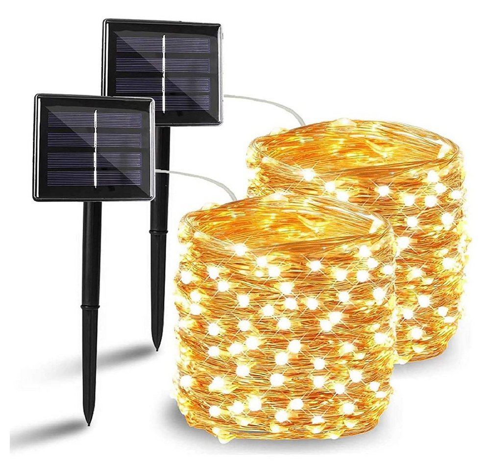 zggzerg LED-Lichterkette 2 Stück Solar Lichterkette Aussen, 100 LED/ 200 LED Lichterkette zggzerg LED-Lichterkette 2 Stück Solar Lichterkette Aussen, 100 LED/ 200 LED Lichterkette von zggzerg