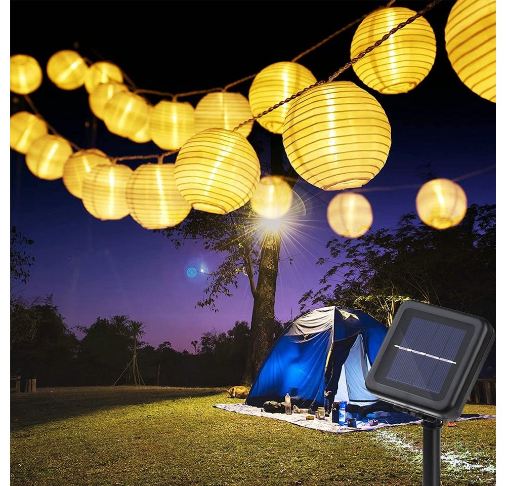 zggzerg LED-Lichterkette Solar Lichterkette Aussen, 6,5M 30 LED Lampions 8 Modi von zggzerg