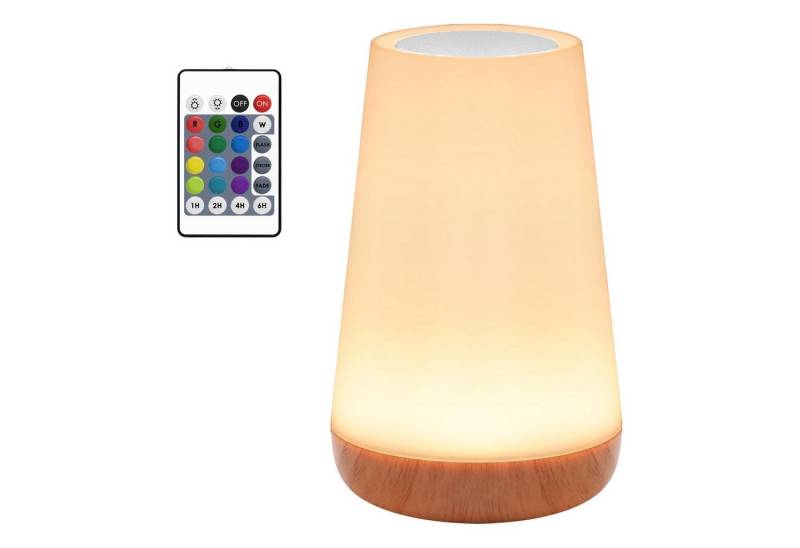 zggzerg LED Nachttischlampe Nachtlicht Touch Dimmbar Tischlampe USB Aufladbar mit Fernbedienung, Für Schlafzimmer Wohnzimmer, mit Timing Funktion 13 Farben und 4 Modi von zggzerg