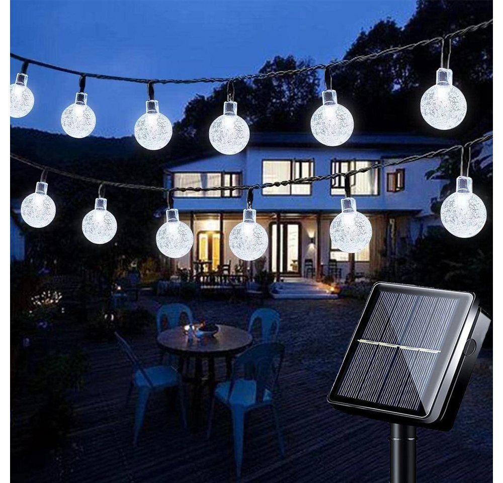 zggzerg LED Solarleuchte Solar Lichterkette Aussen, 60 LED 11M 8 Modi Solar Kristallkugeln von zggzerg