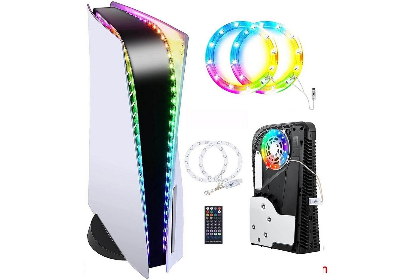 zggzerg LED Nachtlicht RGB LED-Streifen für PS5 Flexible Lichtstreifen 8 Farben von zggzerg