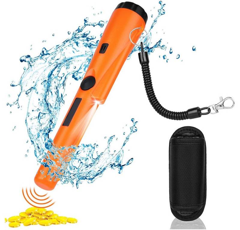 zggzerg Metalldetektor Metalldetektor Klein, 360° Suchen Metallsuchgerät mit LED Indicator, Pinpointer Metalldetektor mit Holster für Goldsuche, Schmuck, Silber von zggzerg