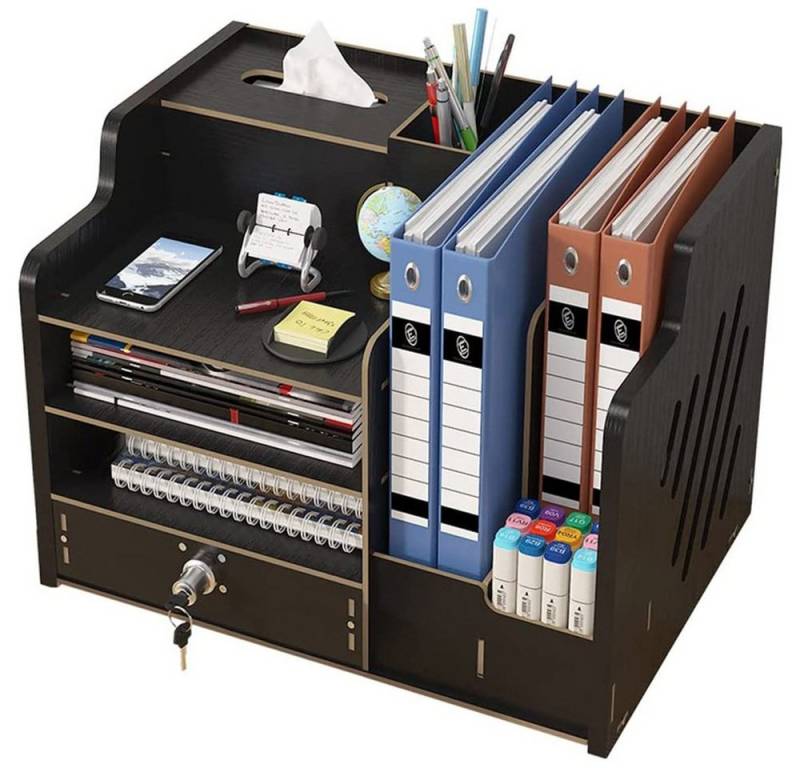 zggzerg Regal-Schreibtisch Große Schreibtisch Organizer aus Holz mit Schublade DIY Aktenregal zggzerg Regal-Schreibtisch Große Schreibtisch Organizer aus Holz mit Schublade DIY Aktenregal von zggzerg