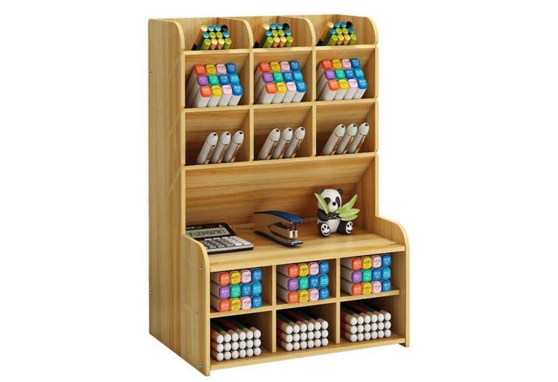 zggzerg Regal-Schreibtisch Holz-Schreibtisch-Organizer mit Schublade, DIY-Stifthalter von zggzerg