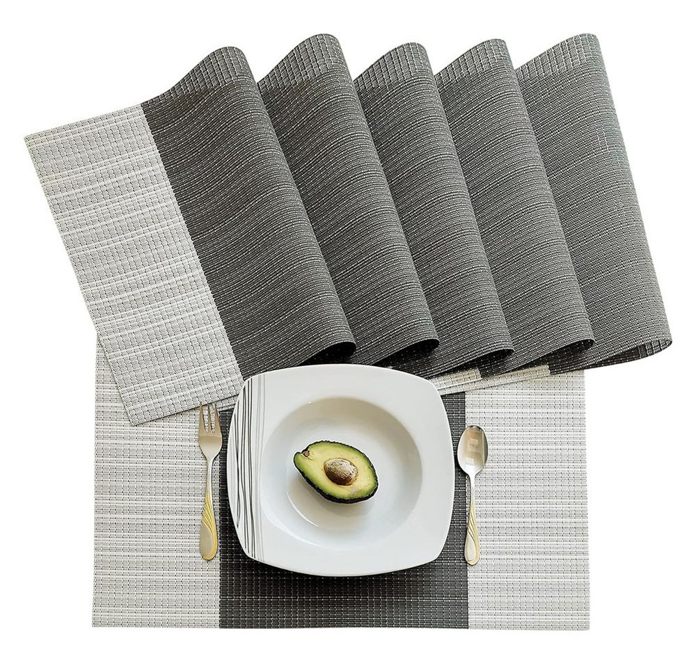 zggzerg Tischläufer Satz von 6 Platzsets, Tischsets PVC Hitzebeständig von zggzerg