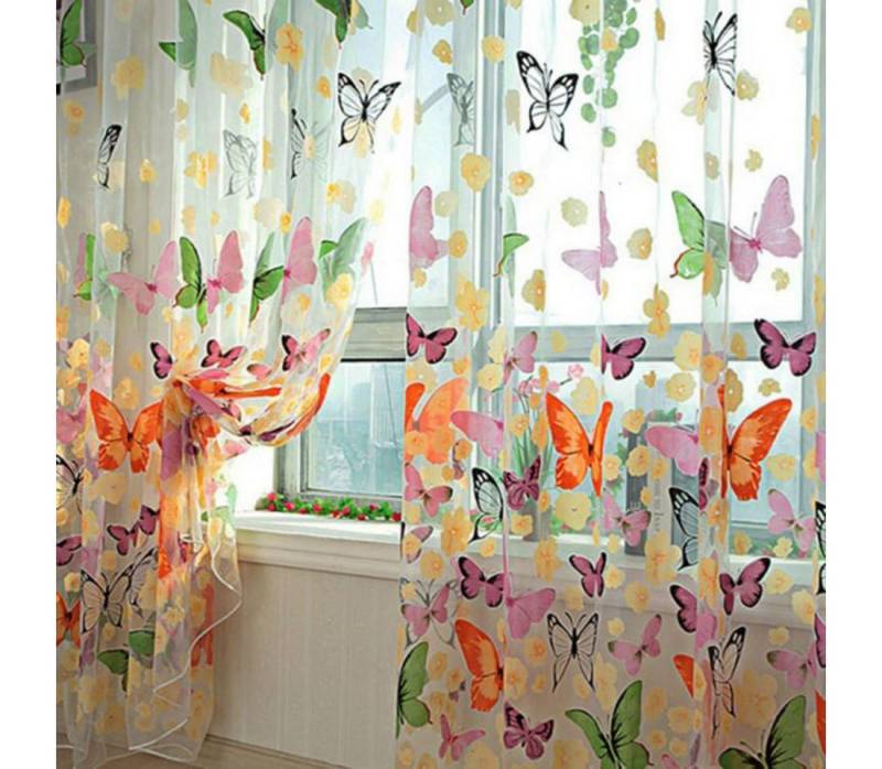 zggzerg Vorhang Schmetterlingsmuster Vorhang Transparent, 2er 200x100CM zggzerg Vorhang Schmetterlingsmuster Vorhang Transparent, 2er 200x100CM von zggzerg