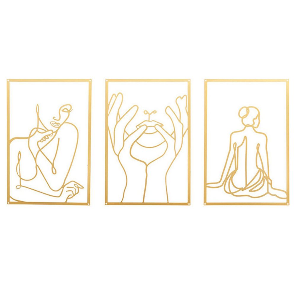 zggzerg Wanddekoobjekt 3 Stück Wanddekoration aus Metall, Minimalistische Wandkunst Hausdeko von zggzerg