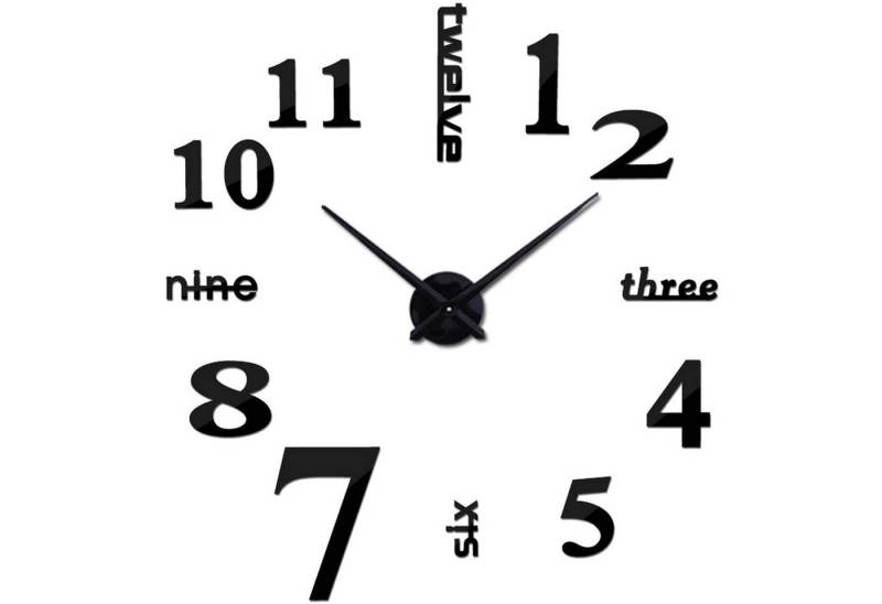 zggzerg Wanduhr 3D Wanduhren Moderne DIY Visuelle Aufkleber große Wanduhr XXL 120cm zggzerg Wanduhr 3D Wanduhren Moderne DIY Visuelle Aufkleber große Wanduhr XXL 120cm von zggzerg
