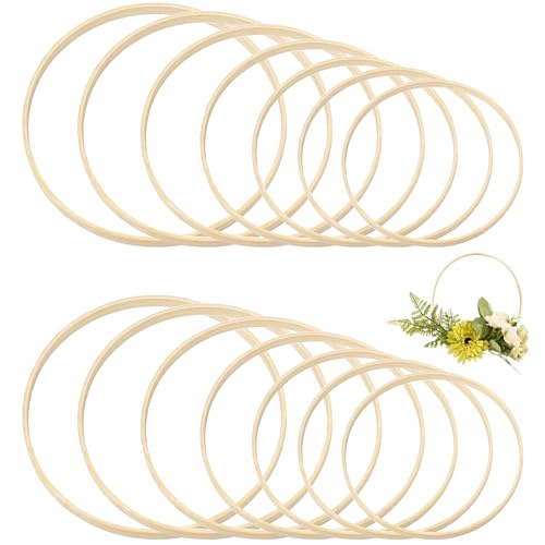 14 Stück (16-22 cm) Ringe aus Bambus, Holzringe, Bambus-Krone, für Hochzeitskranz-Dekoration und Wandkunsthandwerk von zgpzlhd