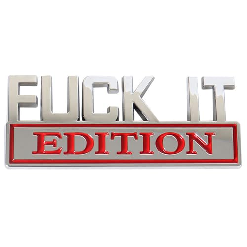 zhangqin Emblem Abzeichen Aufkleber für Fuck IT Edition,Glanz Kotflügel Logo 3D Logo Auto Aufkleber Emblem Zeichen Chrom,Sticker Metall 3D Schrift Decal Autoaufkleber,C von zhangqin