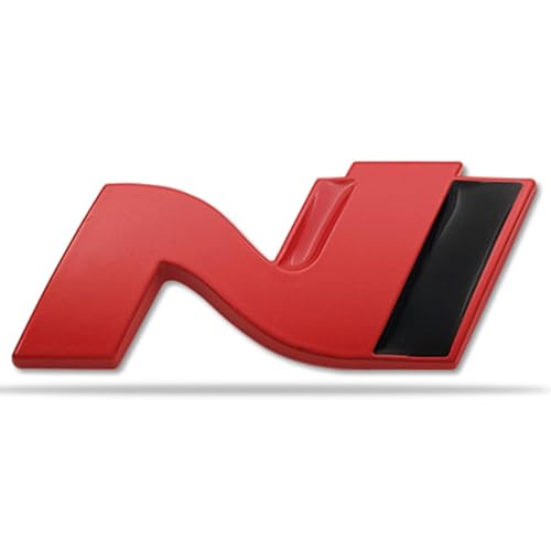 zhangqin Emblem Abzeichen Aufkleber für Hyundai Elantra Veloster Kona i20 i30 N Line,Glanz Kotflügel Logo 3D Logo Auto Aufkleber Emblem Zeichen Chrom,Sticker Metall 3D Schrift Decal Autoaufkleber,H von zhangqin