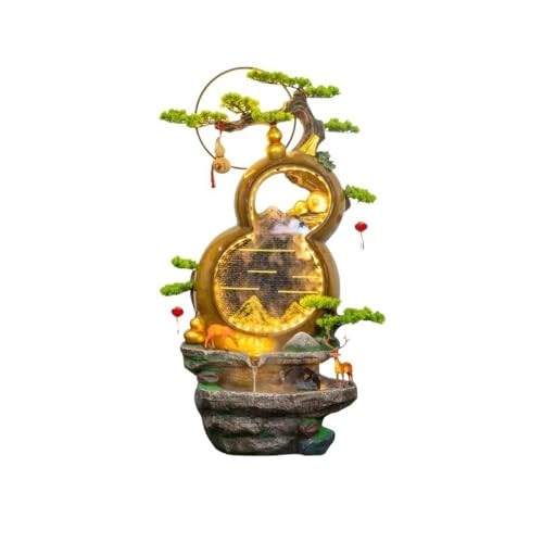 Springbrunnen für draußen Hulu Cycle Wasserbrunnen Wohnzimmer Eingang Balkon Reichtum Attraktion Feng Shui Rad Luftbefeuchter Dekorative Ornament Wasserspiel für den Garten von zhangrui1888