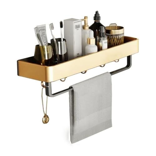 zhangrui1888 Duschablage Duschregal mit Handtuchhalter, wandmontierter Dusch-Organizer mit Haken, modernes Duschregal aus Aluminium for Badezimmer und Küche Handtuchhalter(40cm) von zhangrui1888