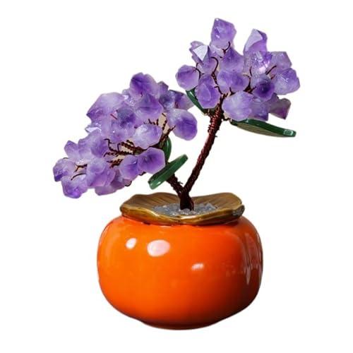 zhangrui1888 Kristallbaum Natural Yellow Amethyst Shaking Money Fortune Tree Attracting Wealth Ornaments Living Room Desk Crystal Tree Bonsai-Baum(Purple) von zhangrui1888