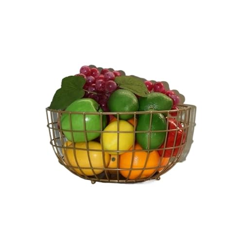 zhangrui1888 Obstkorb Metall Obstkorb Chrom Finish Obstkorb Draht Obstschale Drahtkorb Tisch Obstkorb-Schale(Bronze) von zhangrui1888