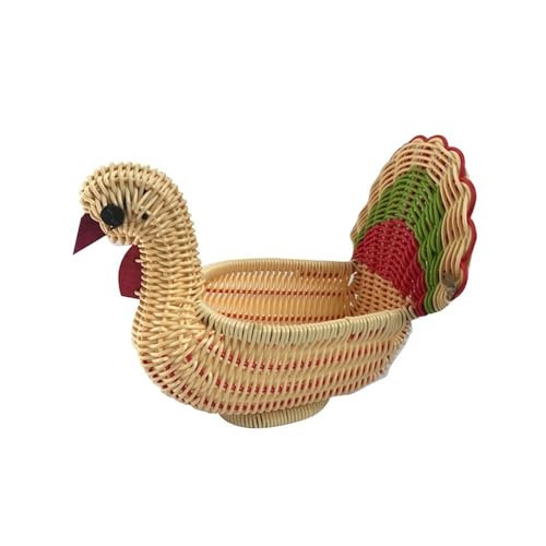 zhangrui1888 Obstkorb Obstkörbe Rattan gewebt Obstkorb Gemüse Snack Korb Tier geformt Obstkorb-Schale von zhangrui1888