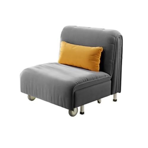 zhangrui1888 Schlafsofa Klappbares Schlafsofa, Schlafsofa-Stuhl, gepolsterter Einzelsofa-Stuhl mit Rad, Gästebett for Wohnzimmer, Heimbüro Klappbett(Grigio,80cm) von zhangrui1888