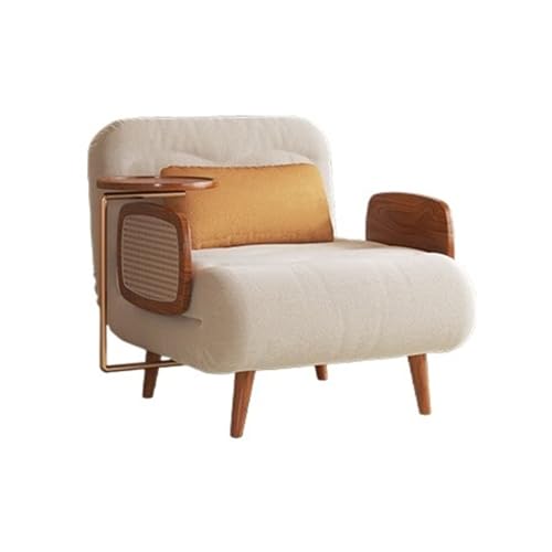 zhangrui1888 Schlafsofa Klappschlafsofa aus Holz, Vintage-Multifunktionsschlafsofa mit Tablett, 5-Gang-verstellbare Rückenlehne, geeignet for Wohnzimmer, kompakte Räume, Büros Klappbett(74cm) von zhangrui1888