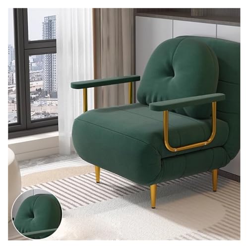 zhangrui1888 Schlafsofa Modernes Klappschlafsofa, Schlafsofa mit multifunktionaler Verstellbarer Rückenlehne, umwandelbarer Klappsessel, geeignet for Wohnzimmer, Schlafzimmer Klappbett(Green,80cm) von zhangrui1888