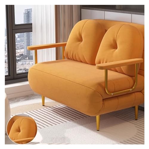 zhangrui1888 Schlafsofa Modernes Klappschlafsofa, Schlafsofa mit multifunktionaler Verstellbarer Rückenlehne, umwandelbarer Klappsessel, geeignet for Wohnzimmer, Schlafzimmer Klappbett(Orange,100cm) von zhangrui1888