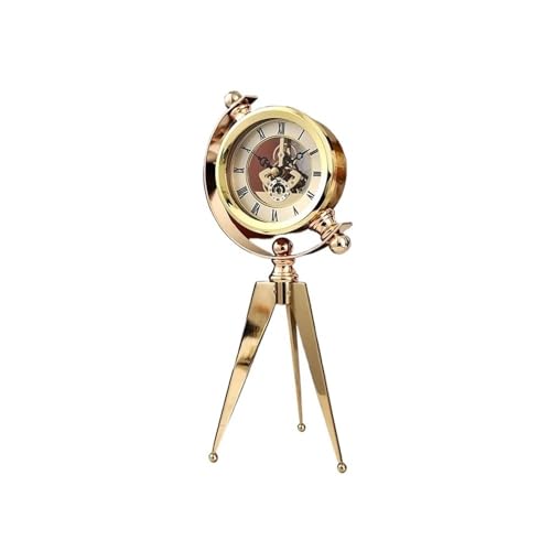 zhangrui1888 Tischuhren Gold Tischuhr Luxus Metall Büro Schreibtisch Uhren Ästhetische Tabletop Kreative Quarz Desktop Uhr Stille Hause Und Dekoration Vintage Schreibtischuhr von zhangrui1888