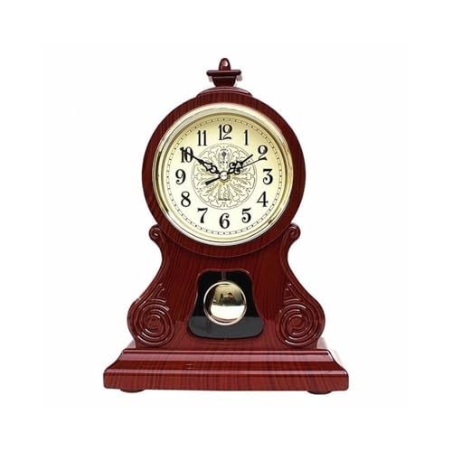 zhangrui1888 Tischuhren Retro Tischuhr Stille Pendel Große Schreibtischuhr Vintage Schlafzimmer Nachttischuhr Wohnzimmer Geschenkideen Vintage Schreibtischuhr(Red) von zhangrui1888
