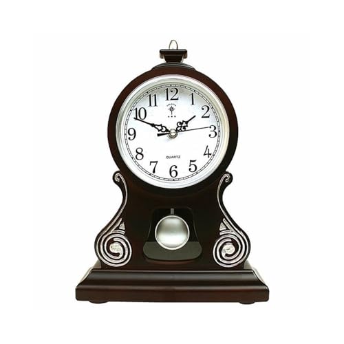 zhangrui1888 Tischuhren Retro Tischuhr Stille Pendel Große Schreibtischuhr Vintage Schlafzimmer Nachttischuhr Wohnzimmer Geschenkideen Vintage Schreibtischuhr(Schwarz) von zhangrui1888