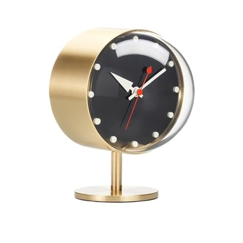 zhangrui1888 Tischuhren Spezialität Tischuhren Retro for kreative Messing Quarz Silent Desktop Uhr Home Decor Vintage Schreibtischuhr(Brass) von zhangrui1888