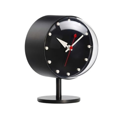 zhangrui1888 Tischuhren Spezialität Tischuhren Retro for kreative Messing Quarz Silent Desktop Uhr Home Decor Vintage Schreibtischuhr(Schwarz) von zhangrui1888