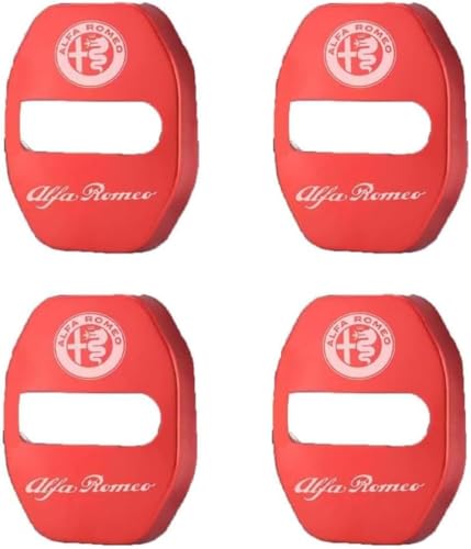 zhangxiaon 4er Set Edelstahl-Autotürschlossabdeckungen für Alfa Romeo 33 33 Stradale 4C 6 75 8C Competizine Rostfreie Türschlösser Schutzabdeckung Auto Türverriegelungsabdeckung von zhangxiaon