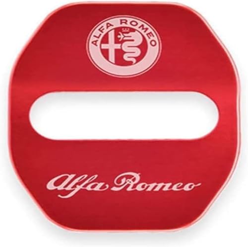 zhangxiaon 4er Set Edelstahl-Autotürschlossabdeckungen für Alfa Romeo 4C Giulia GT MiTo Stelvio Tonale Rostfreie Türschlösser Schutzabdeckung Auto Türverriegelungsabdeckung von zhangxiaon
