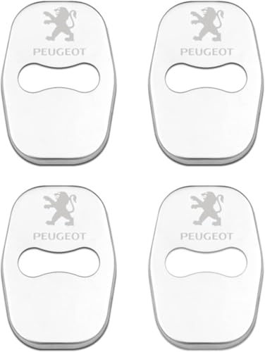 zhangxiaon 4er Set Edelstahl-Autotürschlossabdeckungen für Peugeot 107 3-Door 2012-2014 Rostfreie Türschlösser Schutzabdeckung Auto Türverriegelungsabdeckung von zhangxiaon