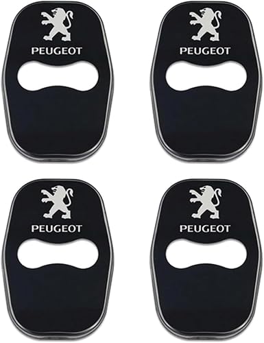 zhangxiaon 4er Set Edelstahl-Autotürschlossabdeckungen für Peugeot 206 207 308 408 307 508 Rostfreie Türschlösser Schutzabdeckung Auto Türverriegelungsabdeckung von zhangxiaon