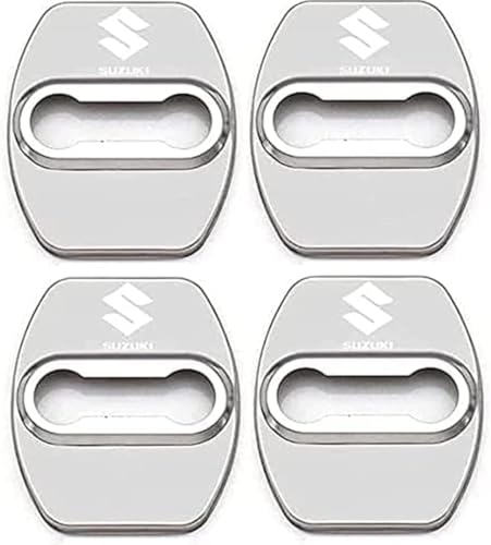 zhangxiaon 4er Set Edelstahl-Autotürschlossabdeckungen für Suzuki Swace JIMNY Rostfreie Türschlösser Schutzabdeckung Auto Türverriegelungsabdeckung zhangxiaon 4er Set Edelstahl-Autotürschlossabdeckungen für Suzuki Swace JIMNY Rostfreie Türschlösser Schutzabdeckung Auto Türverriegelungsabdeckung von zhangxiaon