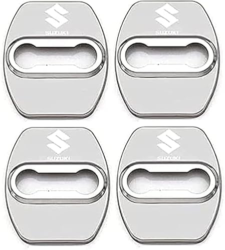 zhangxiaon 4er Set Edelstahl-Autotürschlossabdeckungen für Suzuki Vitara Ignis Swift Baleno SCross SX4 Rostfreie Türschlösser Schutzabdeckung Auto Türverriegelungsabdeckung von zhangxiaon