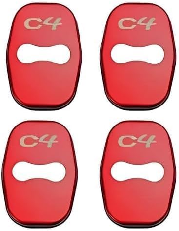 zhangxiaon 4er Set Edelstahl-Autotürschlossabdeckungen für Volvo C4 Rostfreie Türschlösser Schutzabdeckung Auto Türverriegelungsabdeckung von zhangxiaon