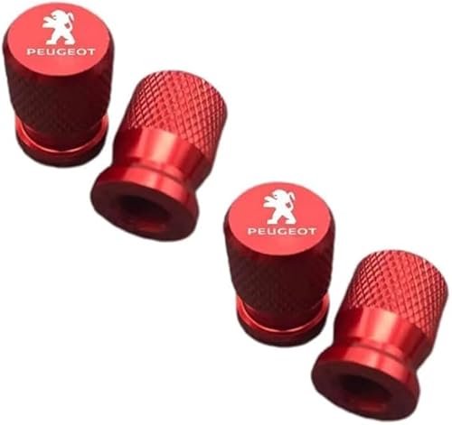 zhangxiaon Alu Reifenventilkappen Für Peugeot rc sw rcline rc-line 206 307 407 1007 4007 Korrosionsbeständig Auslaufsicher Autoventile Reifenstaubkappen von zhangxiaon