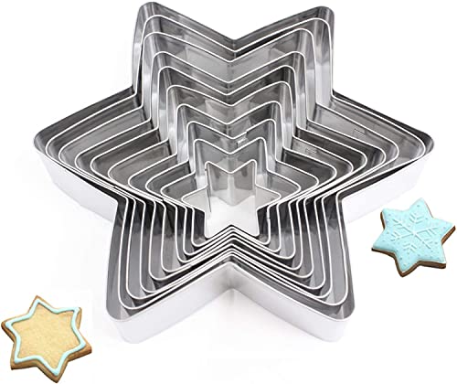Plätzchen Ausstecher Mini, Kleine Keksausstecher aus Edelstahl, Ausstechformen aus Edelstahl, Plätzchenausstecher Edelstahl Weihnachten, für Plätzchen, Kekse und Fondant Backen (sechszackiger Stern) von zhangxin