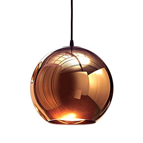 zhbotaolang Moderne Mini Globe Pendelleuchten verstellbar Spiegel Nordic Ball Shade Hänge Deckenlampe Kronleuchter für Esszimmer Finish Kupfer 15cm von zhbotaolang