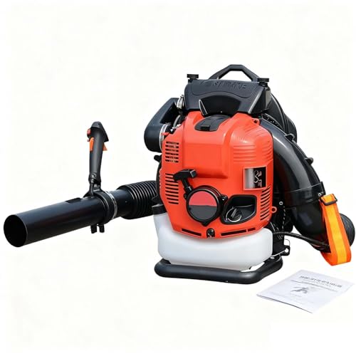 Benzin Laubbläser 4-Takt 1000cc Rucksack Laubgebläse Mit 2,0L Tank, 10000 U/min, Profi Blasgerät Für Garten, Schnee Und Baustelle, Geringe Vibration Und Leiser Betrieb(Red) von zhenmaster