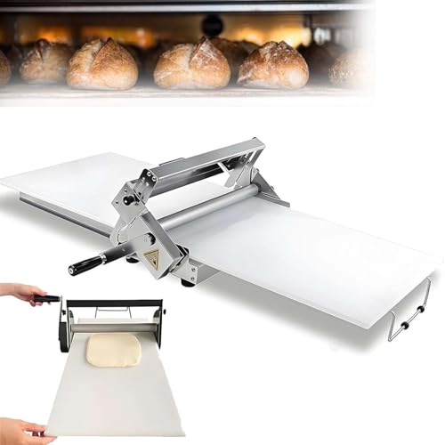 Faltbare Teigausrollmaschine, manuell, Edelstahl, Handkurbel, 0-25 mm Stärke, tragbar und platzsparend, ideal für Pizza, Croissants, Blätterteig, Küche, Konditorei(90x40cm) von zhenmaster